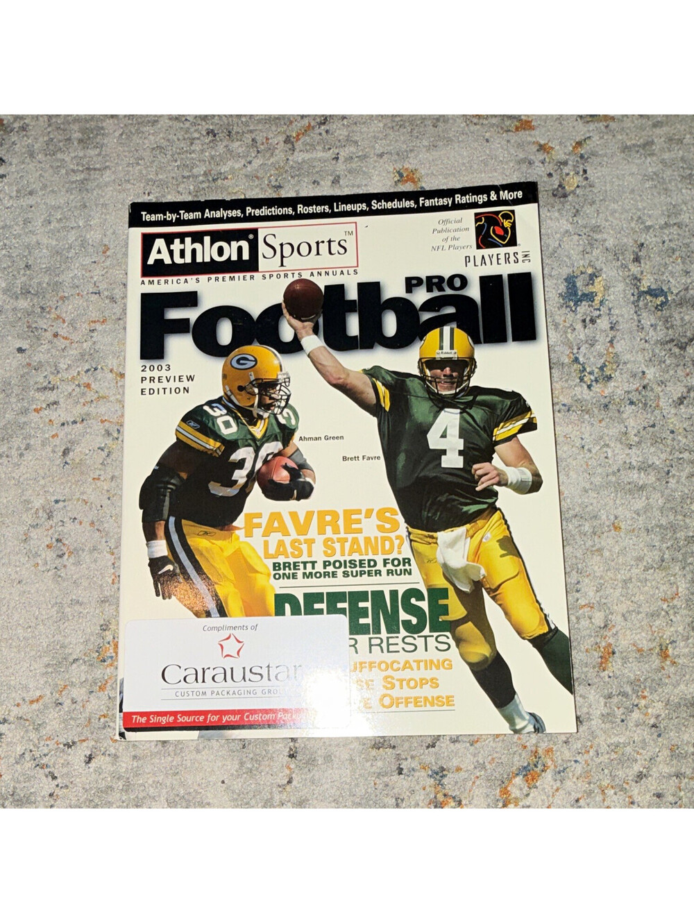 Athlon Sports Football Aug 2003 Preview Vol 22 Favre Green P28